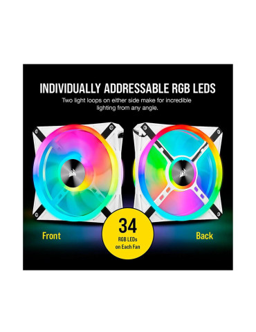 Ventilateur de Boîtier Corsair QL140 RGB - CO-9050106-WW Blanc 2