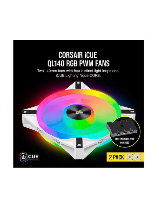 Ventilateur de Boîtier Corsair QL140 RGB - CO-9050106-WW Blanc