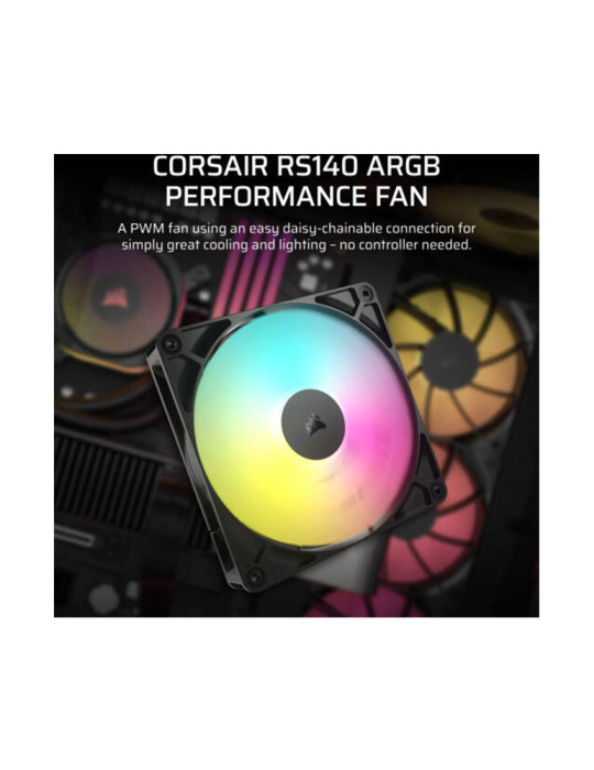Ventilateur de Boîtier Corsair RS140 ARGB 140 mm Fan Dual Pack - CO-9050183-WW Noir