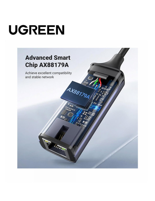 Ugreen Adaptateur Aluminium USB 3.0 to RJ45 GRIS