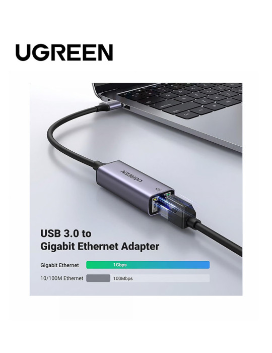 Ugreen Adaptateur Aluminium USB 3.0 to RJ45 GRIS
