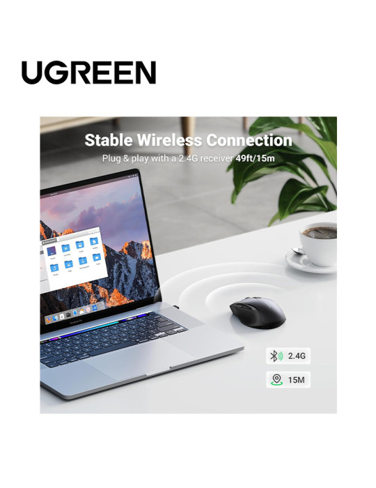 Souris Ugreen  sans fil Design Egr 15M Noir (90545)