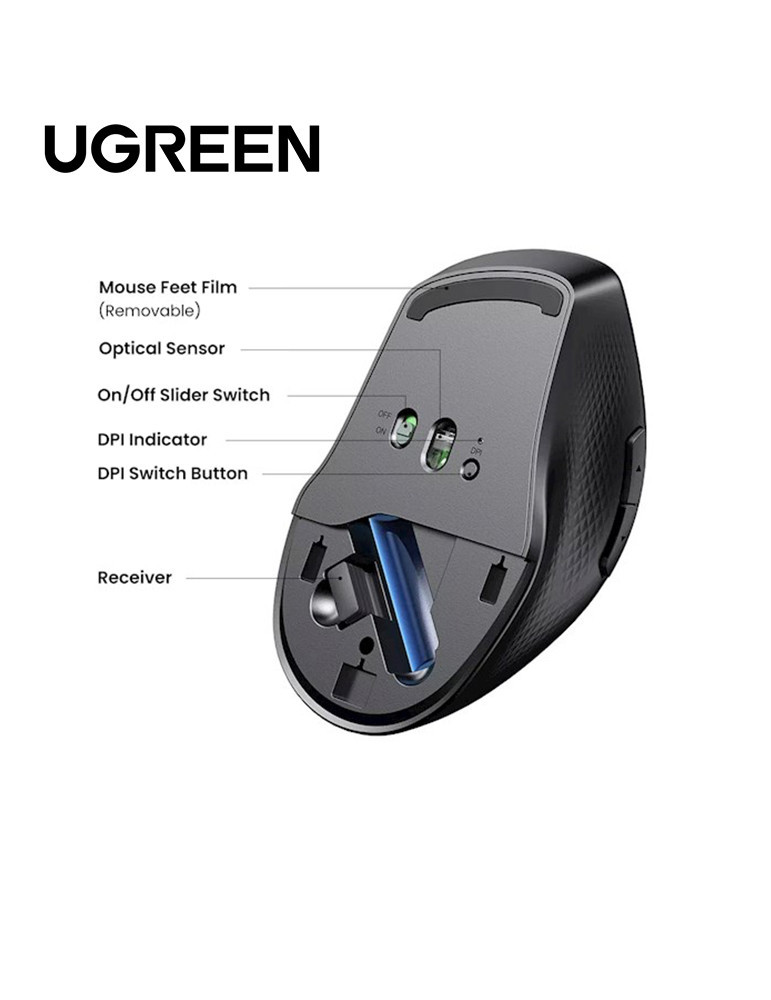 Souris Ugreen  sans fil Design Egr  & BT5.0 15M (90395)
