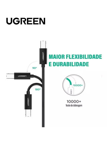 Ugreen Cable imprimante USB-C to BM Noir 2M 2