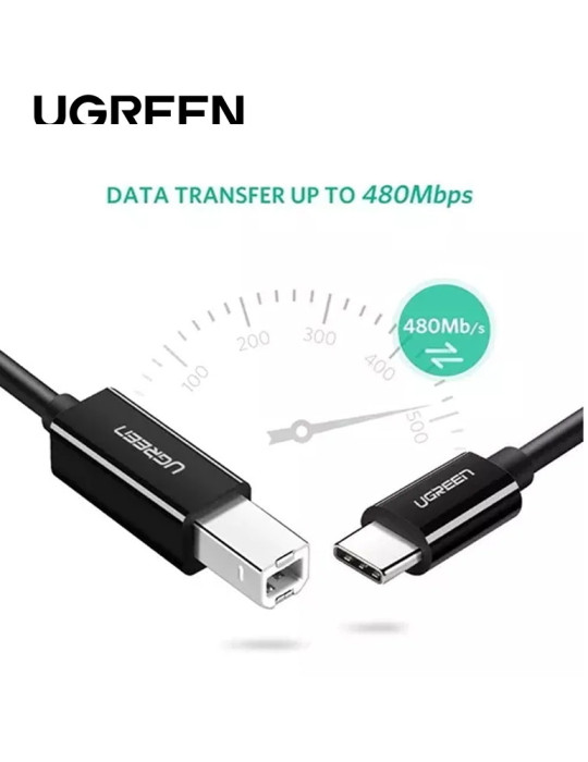 Ugreen Cable imprimante USB-C to BM Noir 2M