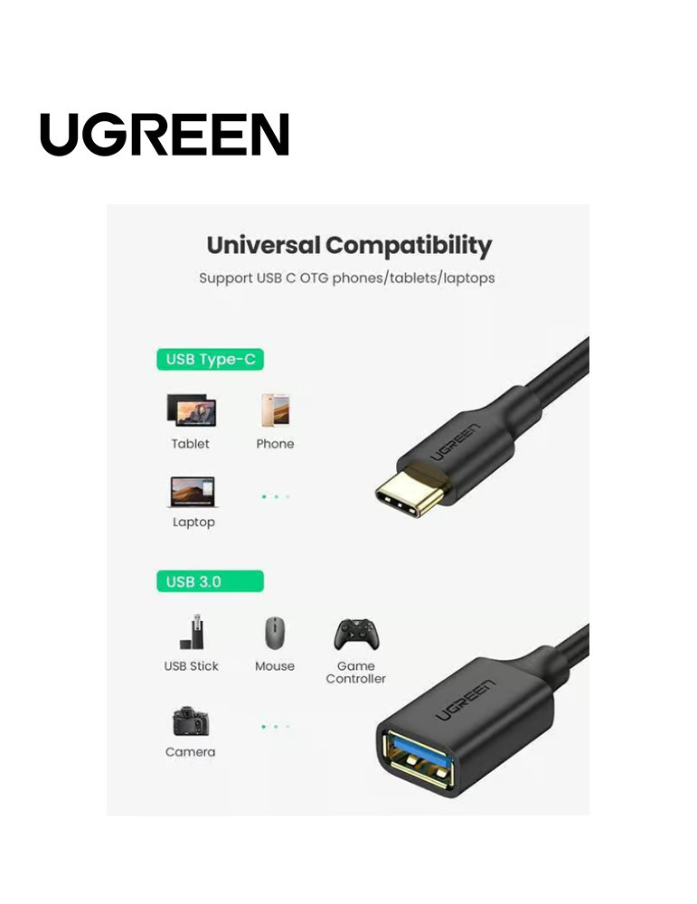 Ugreen USB-C Male To USB 3.0 A Female OTG Cable