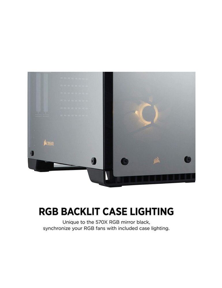 Boîtier Corsair Crystal 570X RGB Mirror -CC-9011126-WW Noir
